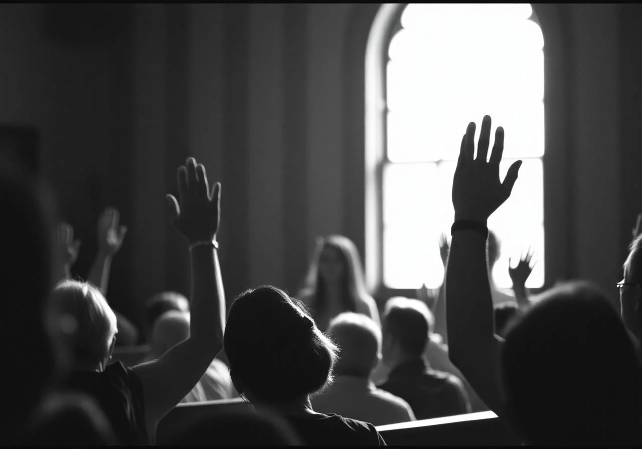 Hands raised in worship